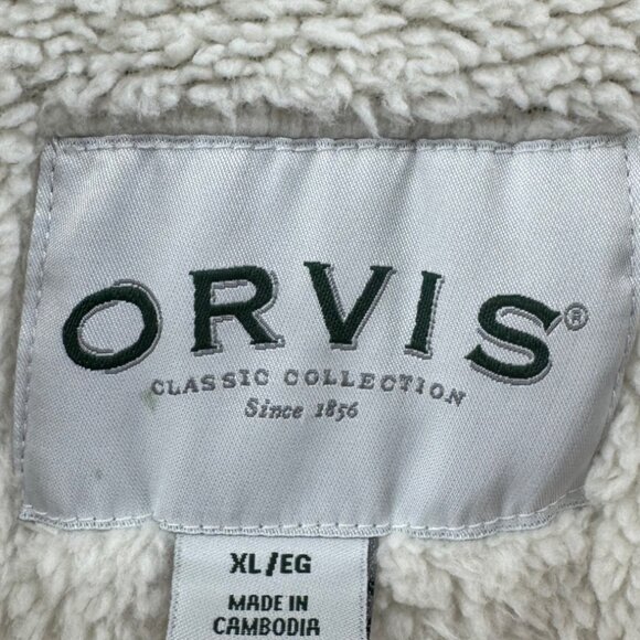 Orvis Classic Collection Quarter-Zip Sherpa Fleece Pullover Sweater Gray Size XL - Picture 7 of 8